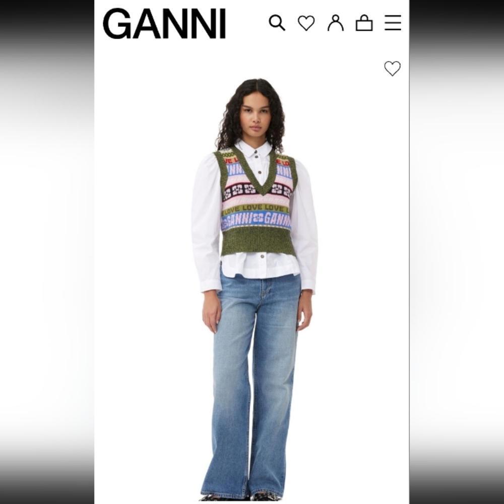 Ganni Colorful Knit Vest with Green and Purple - Picture 4 of 9